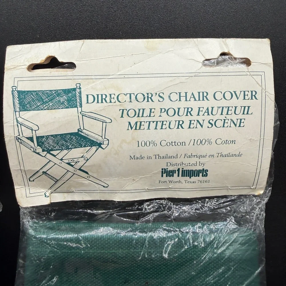 Vintage Pier‎ 1 Imports Directors Chair 2 Replacement Covers Forest Green Canvas
